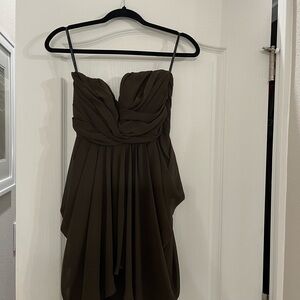 Watters & Watters draped short strapless chiffon dress bridesmaid/homecoming